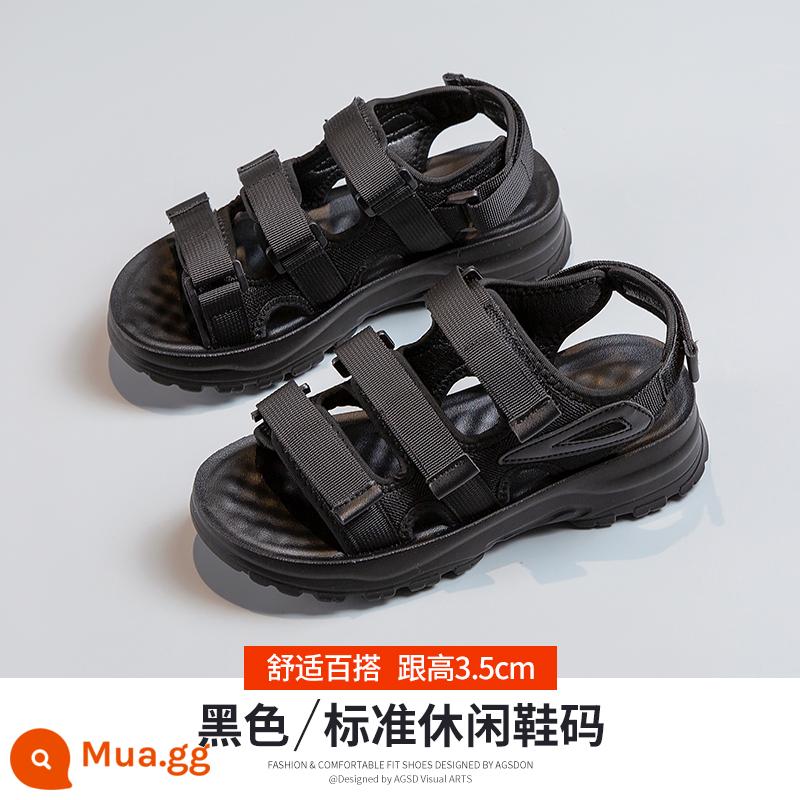 Xăng đan thể thao nữ 2023 mới phù hợp với tất cả các phong cách hương thơm nhỏ Velcro áo khoác ngoài mùa hè thời trang lưới chống trượt màu đỏ đi biển - 33T2063M màu đen