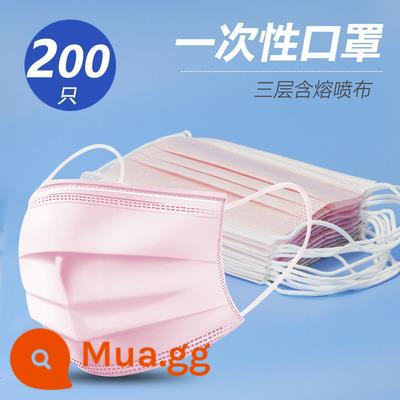 50 chiếc 100 chiếc trong kho mặt nạ dùng một lần độc quyền ba lớp bảo vệ chống bụi thoáng khí cho người lớn dành cho nam và nữ. - 200 cái (màu hồng cho người lớn)