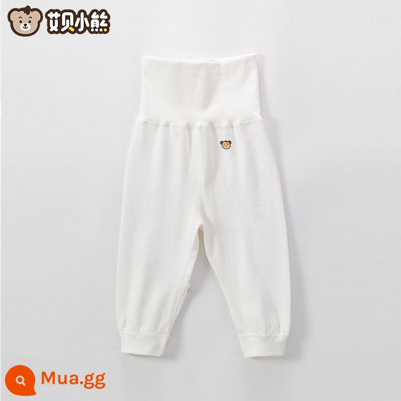 Quần áo mùa thu cho bé sơ sinh đứng tất cả cotton nguyên chất loại A mỏng mùa xuân và mùa thu quần vệ sinh trẻ em không xương một mảnh quần lót - Quần lưng cao (màu trắng)