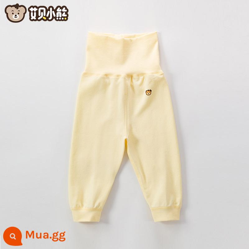 Quần áo mùa thu cho bé sơ sinh đứng tất cả cotton nguyên chất loại A mỏng mùa xuân và mùa thu quần vệ sinh trẻ em không xương một mảnh quần lót - Quần cạp cao (vàng phô mai)