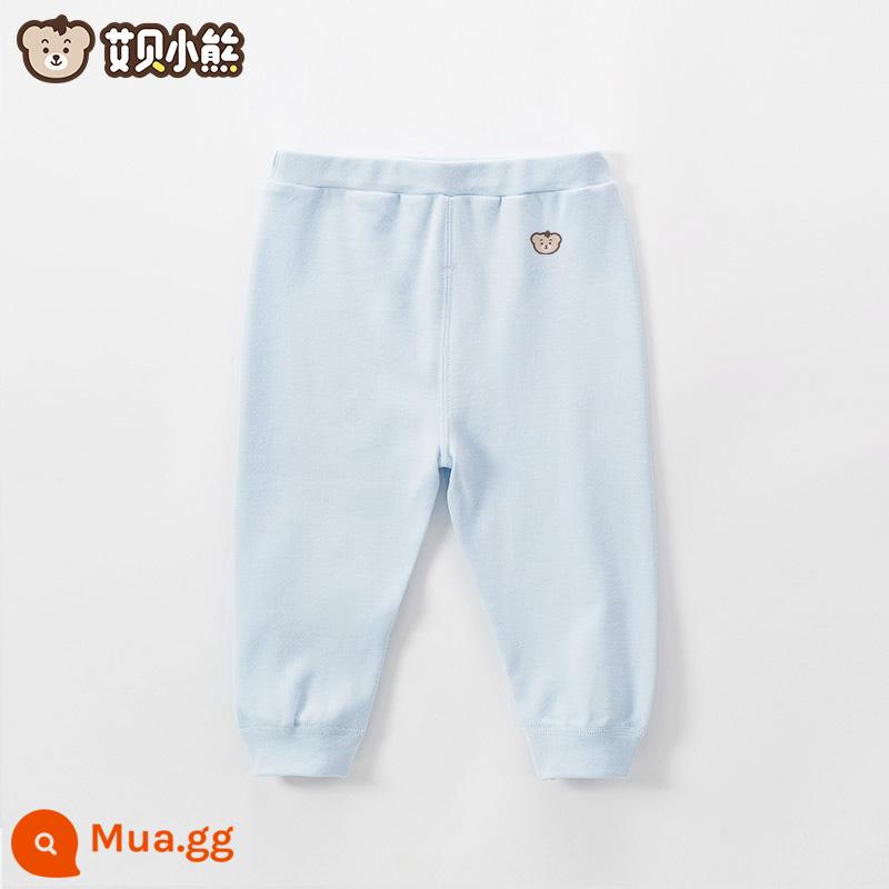 Quần áo mùa thu cho bé sơ sinh đứng tất cả cotton nguyên chất loại A mỏng mùa xuân và mùa thu quần vệ sinh trẻ em không xương một mảnh quần lót - Quần có thể điều chỉnh eo (màu xanh)