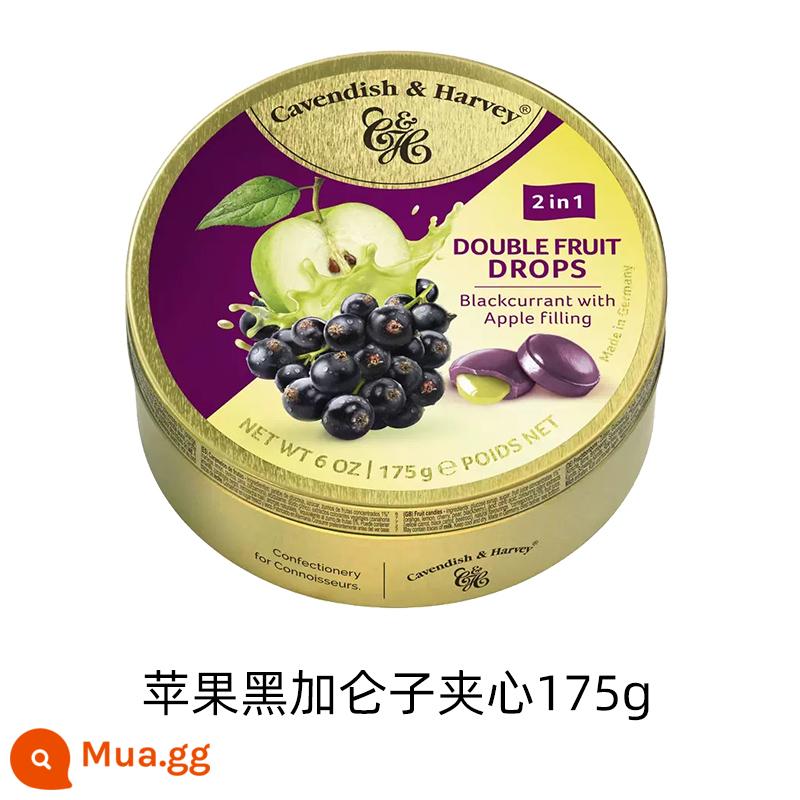 Nhập khẩu từ Đức Kẹo trái cây Jiayun hộp thiếc Hộp quà đường Jiayun kẹo cứng kẹo trái cây thập cẩm nhiều vị - Nhân táo và lý chua đen 175g