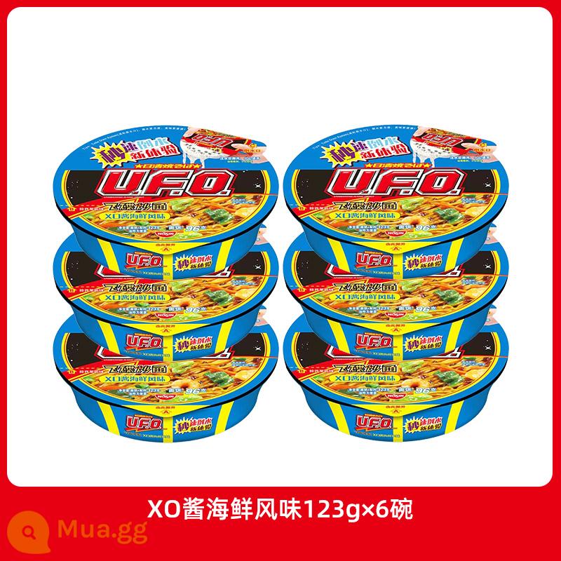 Mì Nissin UFO UFO Fried Noodle 124g*12 Tô Mì Ăn Liền Supper Ramen Mì Khô Hỗn Hợp Mì Ăn Liền Bát Ăn Liền - Nước sốt XO vị hải sản 123g×6 tô