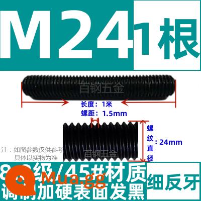 Thanh vít cường độ cao 8,8/10,9/12,9 thanh ren đầy đủ lớp ren vít đầy ren M6M8M10-M64 - Ren ngược mỏng M24*1.5 ren*1 mét