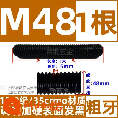 Thanh vít cường độ cao 8,8/10,9/12,9 thanh ren đầy đủ lớp ren vít đầy ren M6M8M10-M64 - Trắng 12,9 cấp M48*1 mét