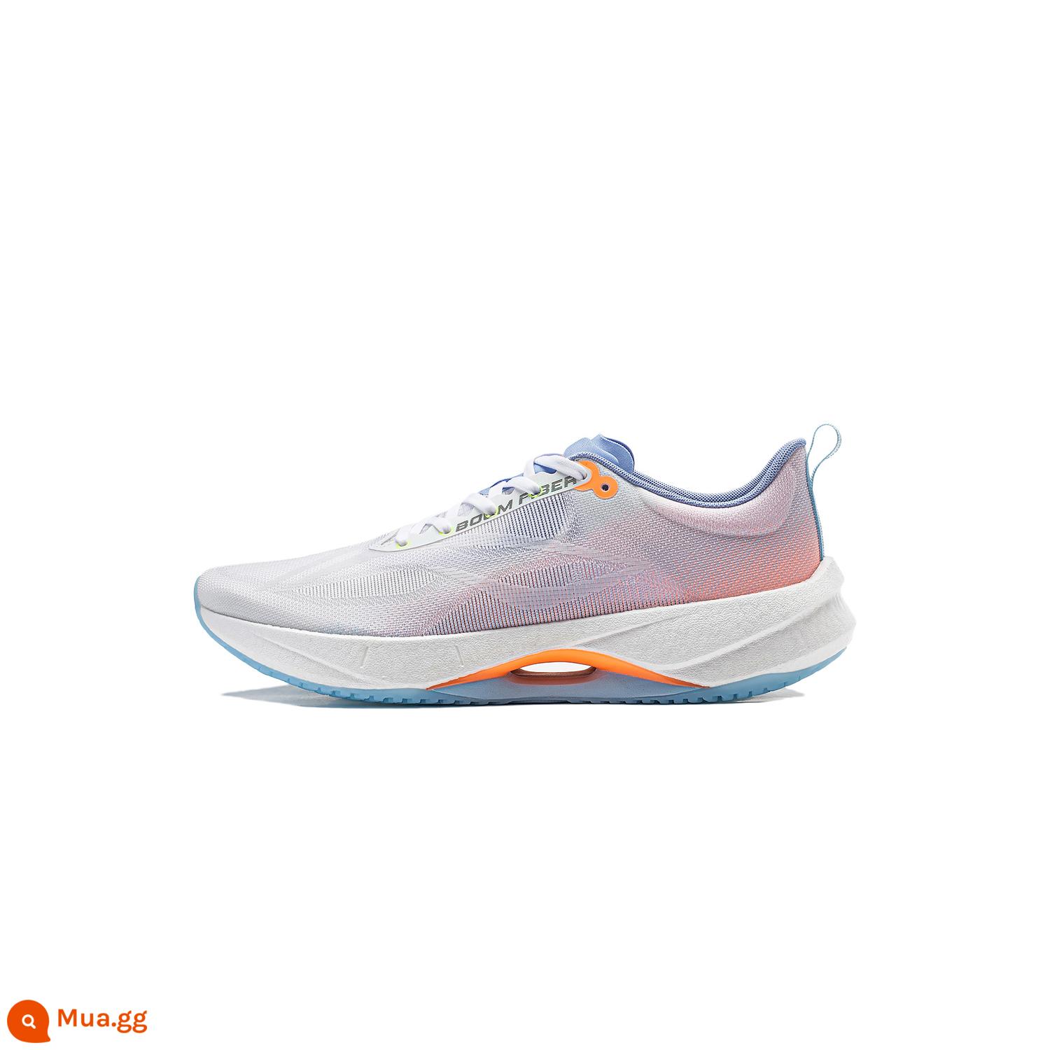 Li Ning Super Light 21 |Giày chạy bộ nam mới chuyên nghiệp nhẹ chống sốc bằng lụa Giày thể thao tuyển sinh trung học - Màu trắng/cam huỳnh quang tiêu chuẩn