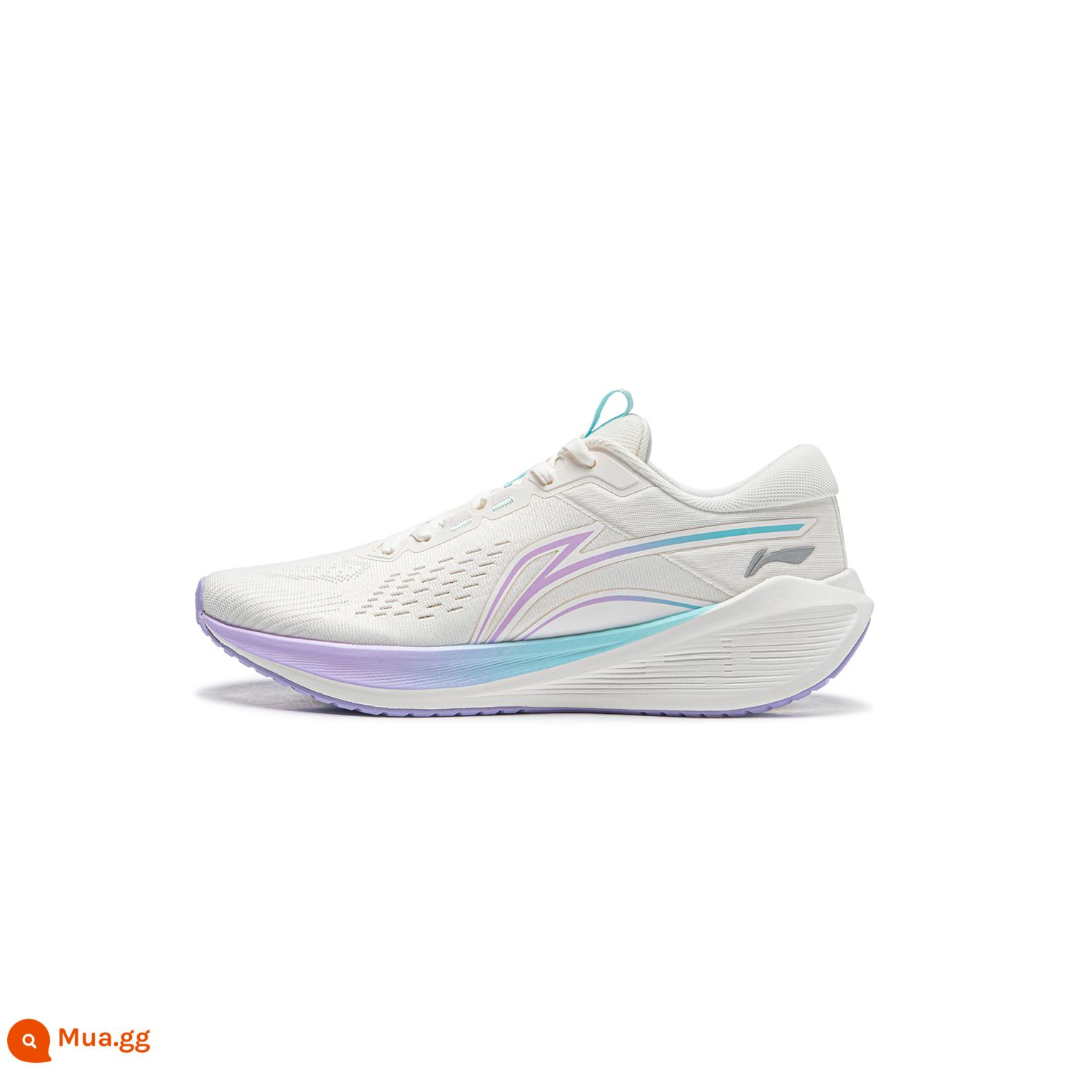 Li Ning Wu Shi lite V2 | Giày chạy bộ cho nam và nữ, giày thể thao thông thường nhẹ, thoáng khí, đế mềm, chống sốc mới - Mây trắng (ARST054-7) [Jacquard thoáng khí]