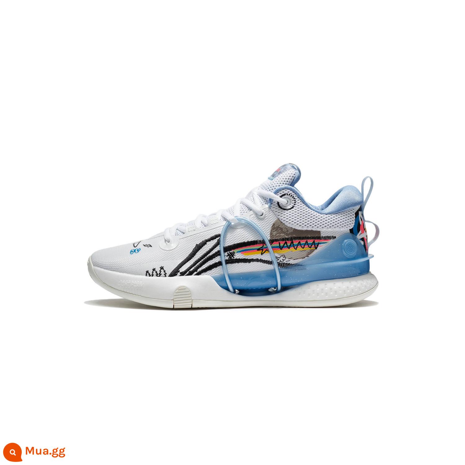 Li Ning Blitz 8 | Giày bóng rổ 䨻beng Giày nam cổ thấp cao cấp 2023 Giày thể thao chính hãng có độ đàn hồi cao - Trắng tiêu chuẩn (ABAT119-4)