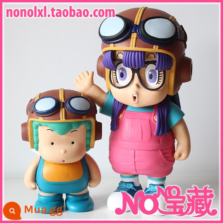 Tiến sĩ IQ Alalei Hand Office Aberdeen Fool Superman Tiến sĩ Qianping Anime Mô hình búp bê Trang trí quà tặng - Phi công Arale + Xiaoji (cỡ lớn)