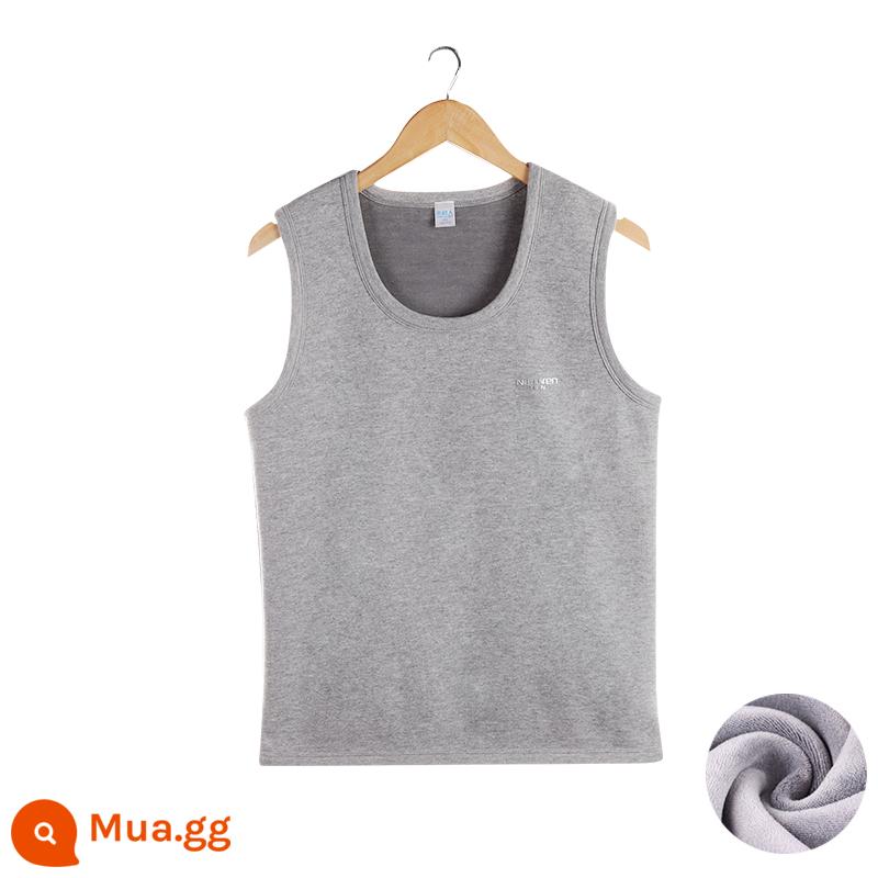 Nanjiren Nam Ấm Áo Vest Nam Sang Trọng Làm Dày Quần Lót Đáy Slim Không Tay Bên Ngoài Áo Vest 1 Đầu Mùa Đông - màu xám nhạt [một mảnh]