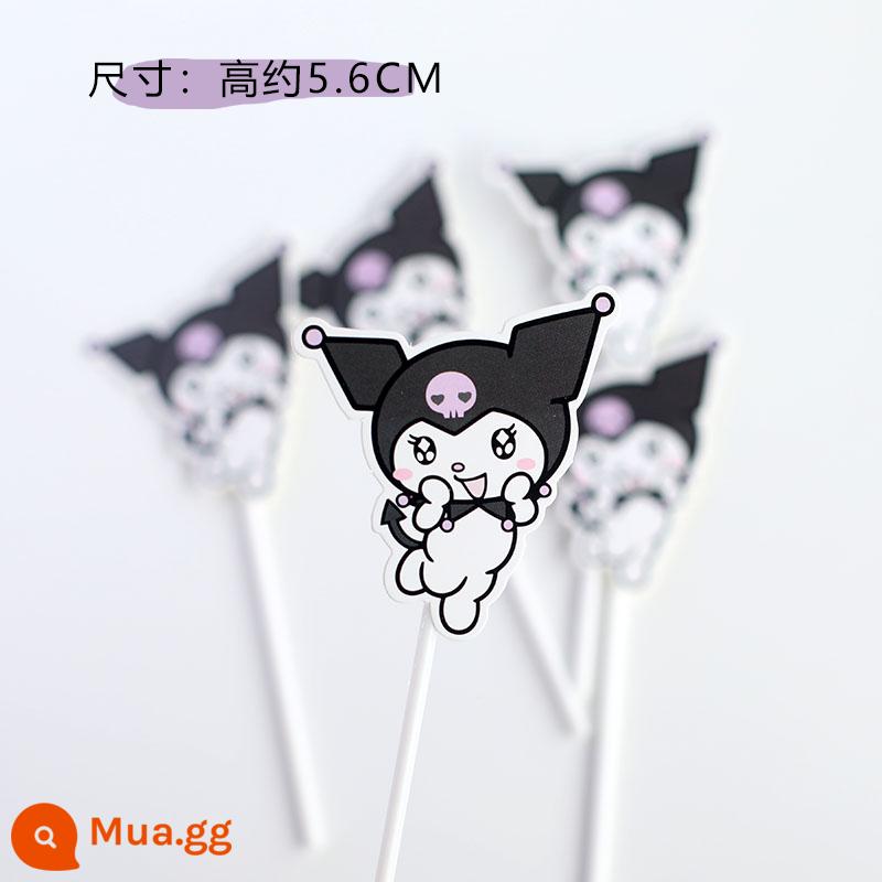 Kulomi Trang Trí Bánh Trang Trí Sanrio Retro Trang Trí Bánh Bột Đen Nơ Chiếu Sáng Trang Trí Bánh Sinh Nhật - 5 miếng Kuromi dễ thương (thành phẩm)