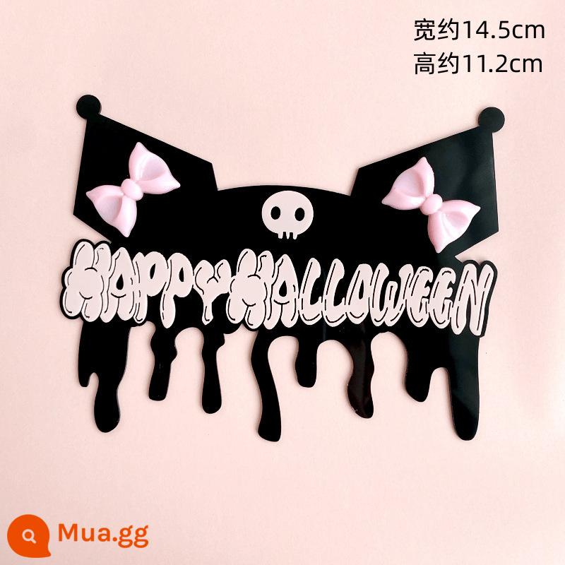 Kulomi Trang Trí Bánh Trang Trí Sanrio Retro Trang Trí Bánh Bột Đen Nơ Chiếu Sáng Trang Trí Bánh Sinh Nhật - Halloween vui vẻ