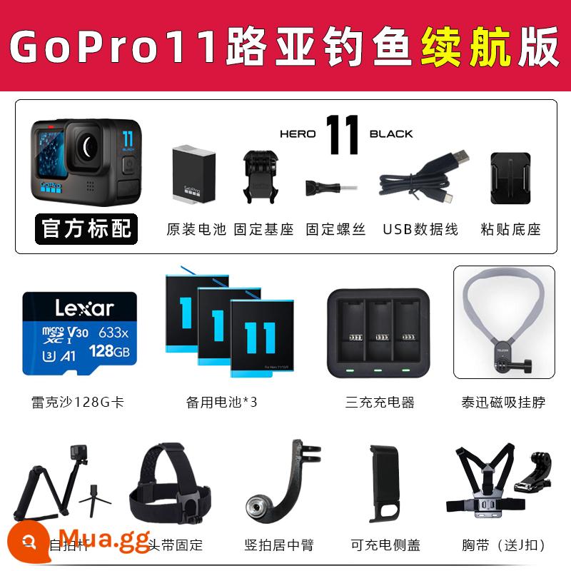 Camera thể thao GoPro10 trượt tuyết ngoài trời Video câu cá Luya chú chó đen ten go pro9 camera 5k dưới nước - Ngân hàng Quốc gia GoPro HERO11 Phiên bản kinh tế câu cá thu hút màu đen