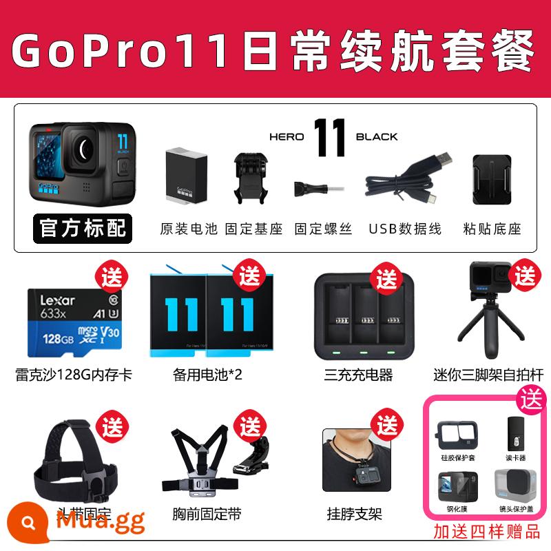 Camera thể thao GoPro HERO10/11/9 Luya cưỡi ngựa ngoài trời camera đi câu cá chuyên nghiệp dog 9 - Ngân hàng Quốc gia GoPro11 Black (Gói thời lượng pin hàng ngày)