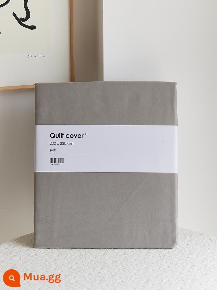 Sharemily cotton 100-count chải quilt cover đơn mảnh dày mùa thu và mùa đông bông nguyên chất quilt cover sinh viên duy nhất sản phẩm duy nhất - Phép kép (đậu xám-trắng ngọc xám)