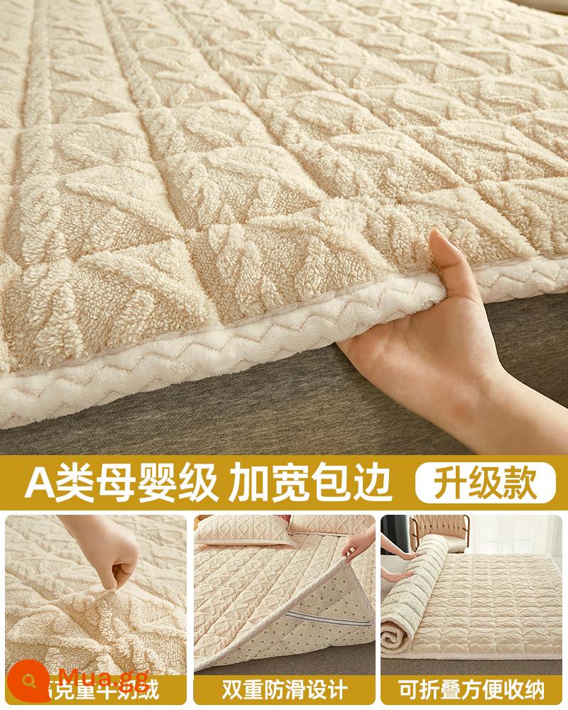 Nệm nhung sữa ấm đệm nhà mùa đông dày dặn và ấm cừu nhung flannel có thể giặt bằng máy - Mễ Tinh