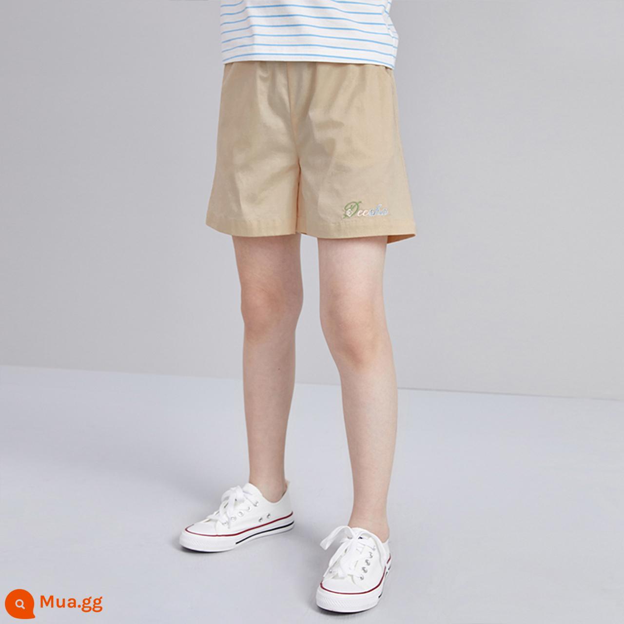 Disa Quần Áo Trẻ Em Quần Short Bé Gái Lớn Trẻ Em Cotton Thun Cho Bé Quần Thể Thao Bé Gái Trẻ Em Quần Denim - Kaki nhạt 601