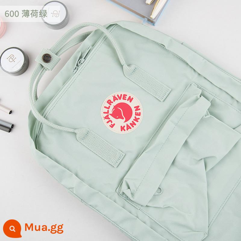 Ba lô kanken chính hãng cáo bắc cực / fjallraven Thụy Điển ba lô đi học cổ điển mini nam nữ - xanh bạc hà 600