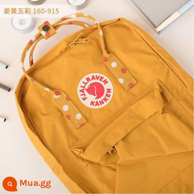 Ba lô kanken chính hãng cáo bắc cực / fjallraven Thụy Điển ba lô đi học cổ điển mini nam nữ - Thắt lưng chấm bi gừng 160-916