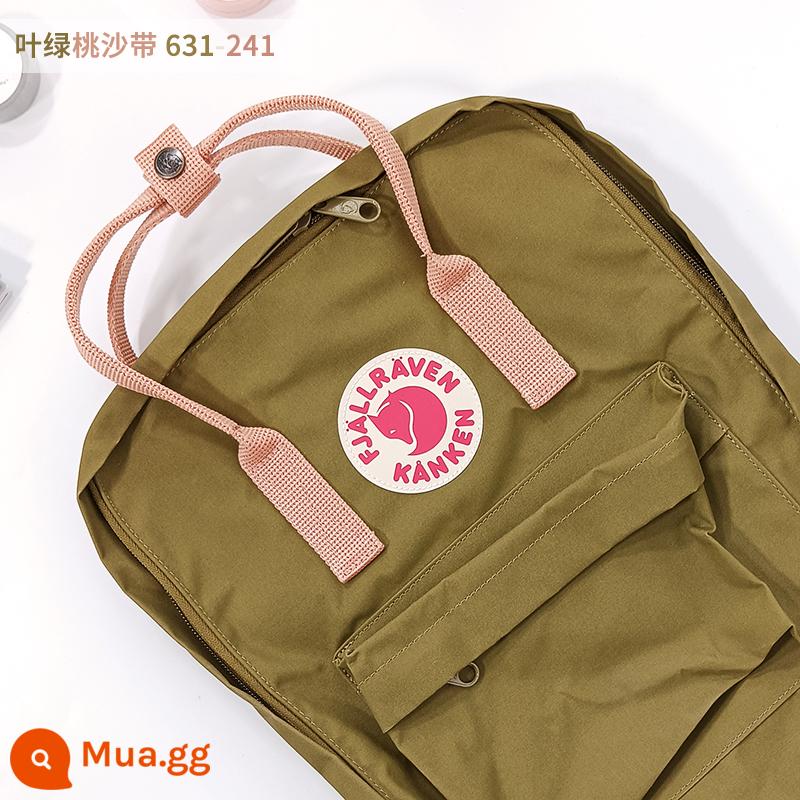 Ba lô kanken chính hãng cáo bắc cực / fjallraven Thụy Điển ba lô đi học cổ điển mini nam nữ - Ruy băng cát đào xanh olive 631-241