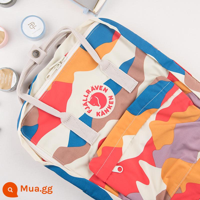 Ba lô kanken chính hãng cáo bắc cực / fjallraven Thụy Điển ba lô đi học cổ điển mini nam nữ - Spring View 971 NGHỆ THUẬT