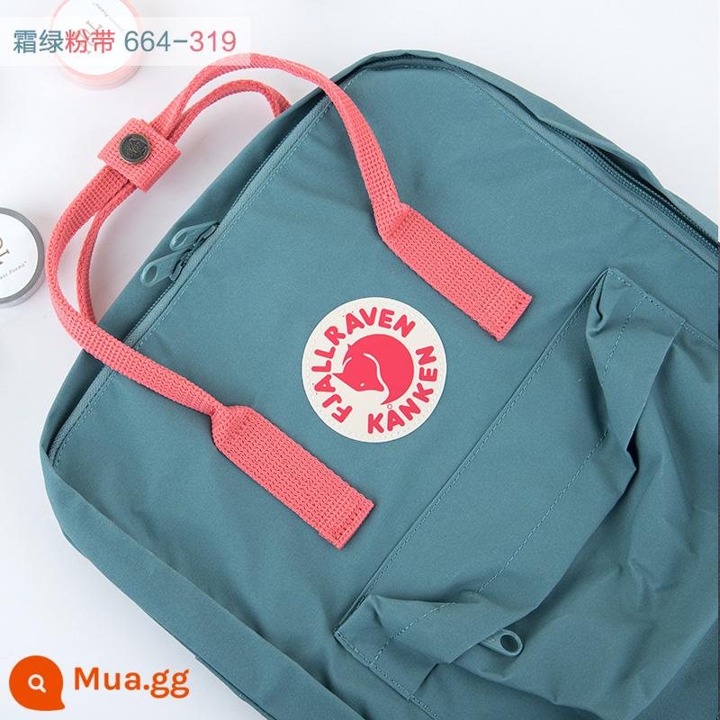 Ba lô kanken chính hãng cáo bắc cực / fjallraven Thụy Điển ba lô đi học cổ điển mini nam nữ - Ruy băng hồng xanh sương 664-319