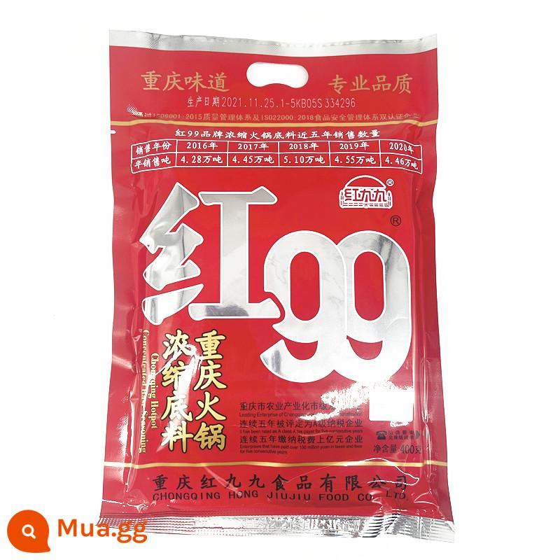 Red Jiujiu Hot Pot Soup Base 400g/5 túi/2 túi Red 99 Spicy 999 Tứ Xuyên Trùng Khánh Bơ Jiujiu chính hiệu - Túi X1 400g