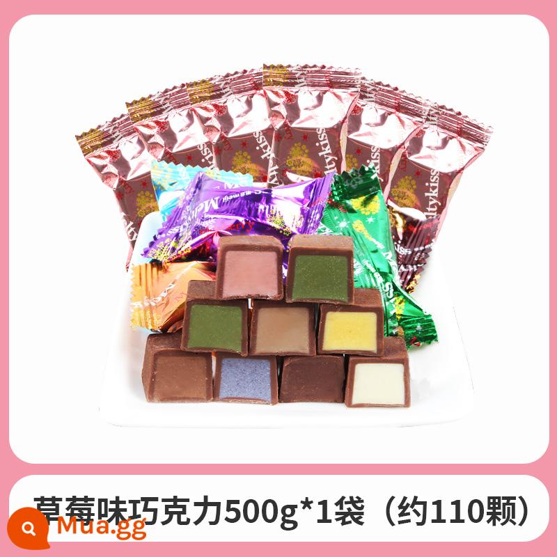 meiji Meiji Sô cô la Snow Kiss Sandwich Sôcôla Hỗn hợp Kẹo nhiều hương vị Số lượng lớn Lễ hội mùa xuân Đồ ăn nhẹ Bán buôn - Sô cô la hương dâu 500g*1 túi (khoảng 110 miếng)