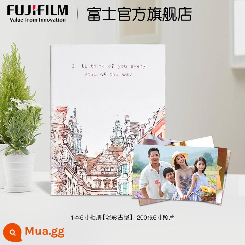 Fuji Xả Xả Ảnh In Pha Rửa Ảnh Bộ Rửa Ảnh Di Động 6 inch kèm Album Sự phát triển của em bé - Lâu Đài Pastel (Bộ Album Ảnh 200)