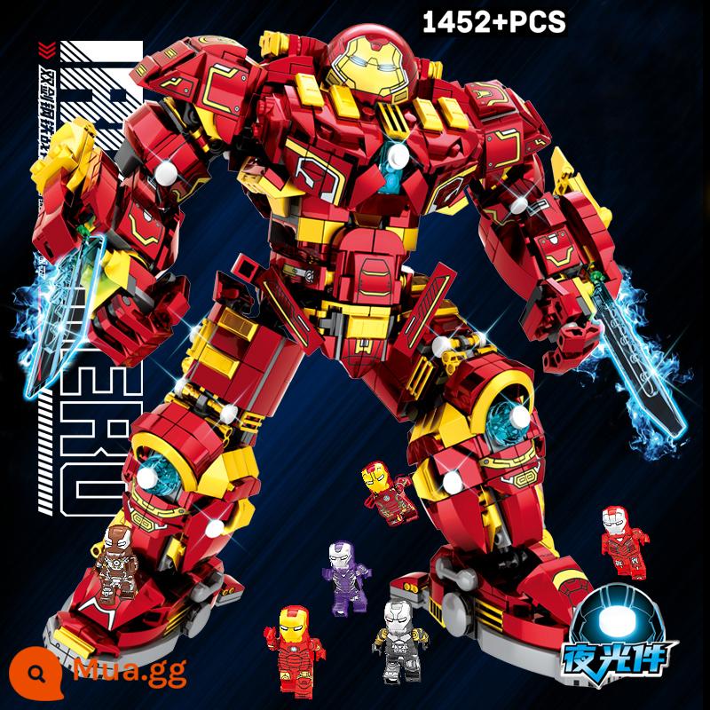 2023 Sản Phẩm Mới MK85 Người Sắt Trung Quốc Xếp Hình Khối Xây Dựng Robot Chống Hulk Rất Lớn Bé Trai Đồ Chơi Lắp Ráp - Double Swords Steel God of War 1452 6 nhân vật nhỏ miễn phí