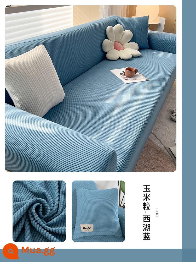 Bọc Ghế Sofa Tất Cả Bao Gồm Đa Năng Bốn Mùa Đàn Hồi Đa Năng Chống Mèo Xước Ghế Sofa Chống Trơn Trượt Chống Bụi Đa Năng Bao Khăn Vải - Hồ Tây Xanh ♦Co giãn toàn diện ❤Không vón cục hay phai màu