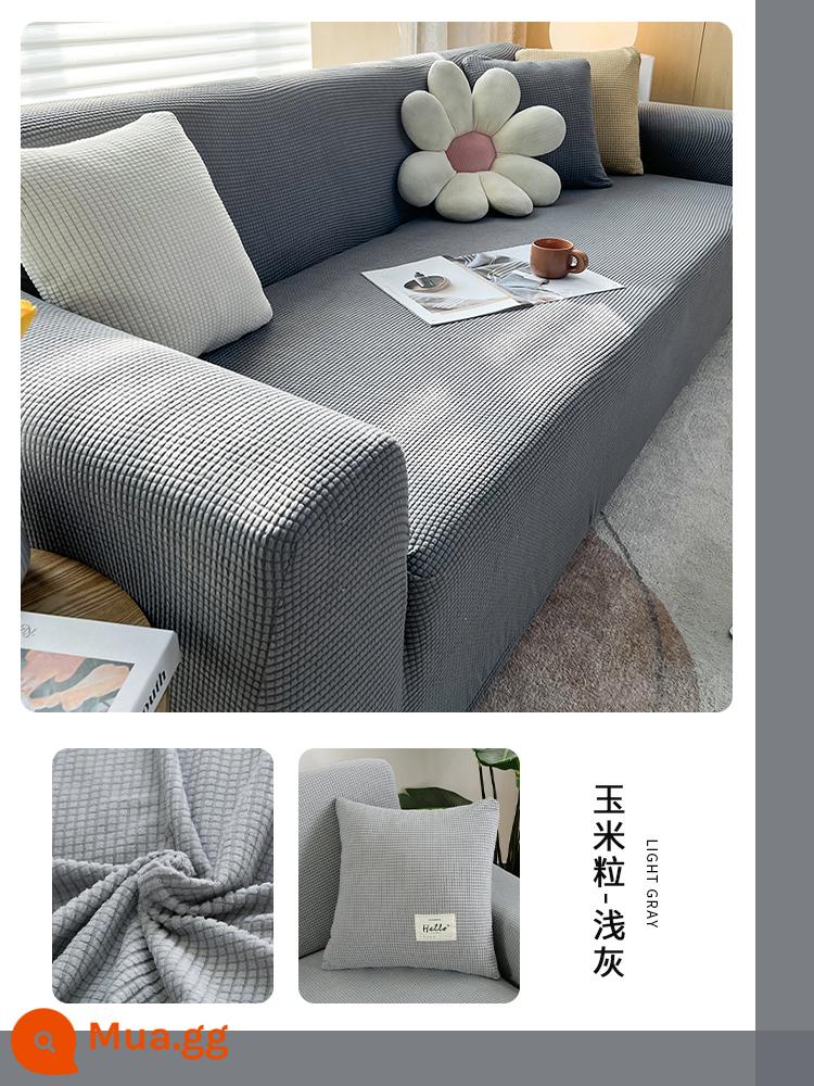 Bọc Ghế Sofa Tất Cả Bao Gồm Đa Năng Bốn Mùa Đàn Hồi Đa Năng Chống Mèo Xước Ghế Sofa Chống Trơn Trượt Chống Bụi Đa Năng Bao Khăn Vải - Xám nhạt ♦ co giãn toàn diện ❤ không bị vón cục hay phai màu