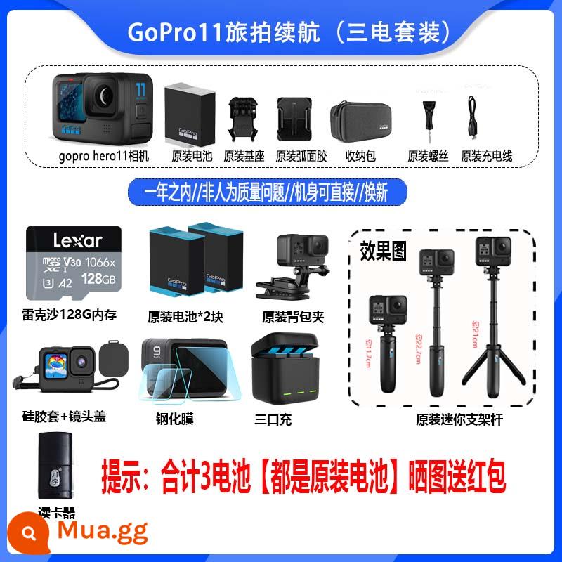 GoProHero12Black HD 5.3 camera chống rung cưỡi ngựa MAX chó đen 10 camera hành động 11 - Thời lượng pin chụp ảnh du lịch GoPro11 ba pin bộ 3 pin chính hãng