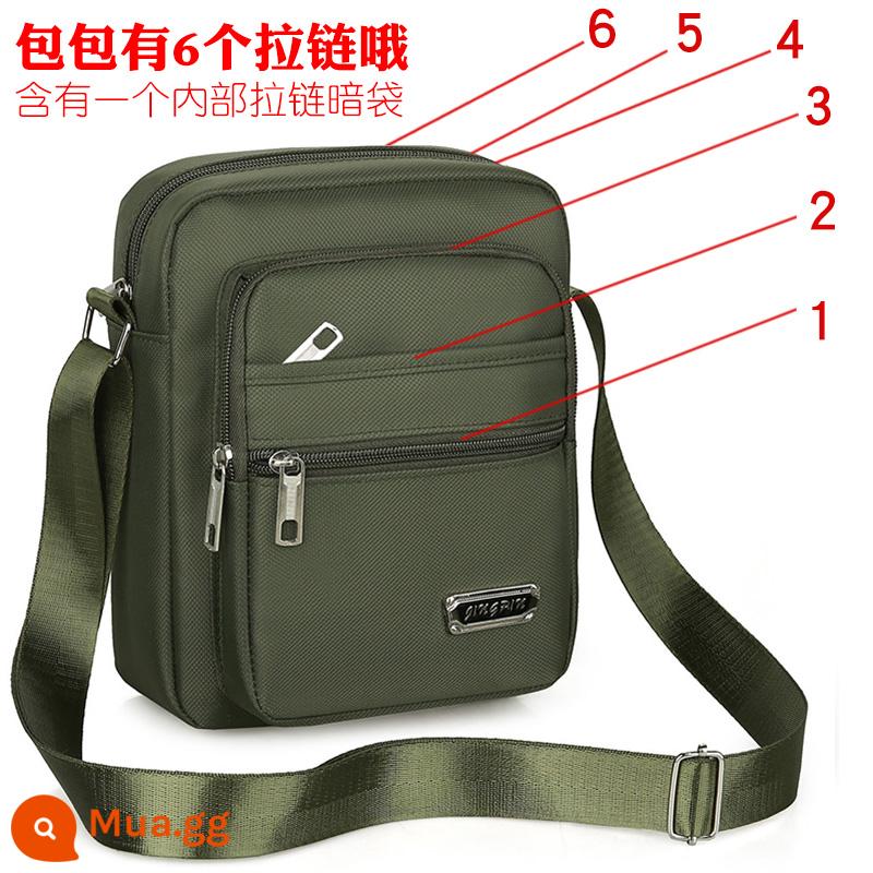 Túi nam bình thường là túi đeo vai bình thường Oxford Vải nhỏ Backpack Túi nam Túi Bag Tay Tay -Lifting Business Wave - [Nâng cấp sáu kéo] + [YZ3519 xanh quân đội]