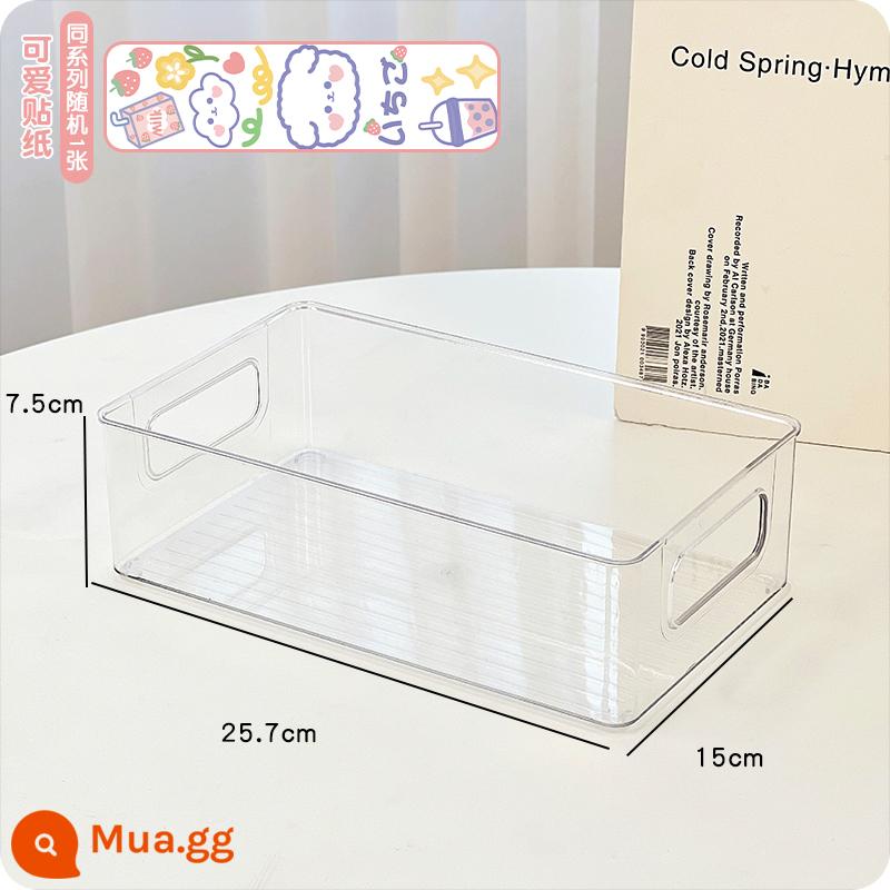 Hộp lưu trữ mỹ phẩm máy tính để bàn acrylic hộp trong suốt ký túc xá hộp hoàn thiện ngăn kéo nhựa có thể được xếp chồng lên nhau kệ - Túi xách nhỏ trong suốt + nhãn dán