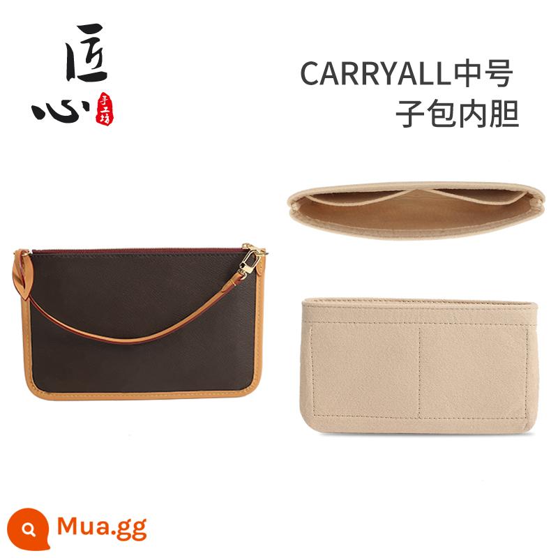 Xưởng thủ công Túi lót Carryall thích hợp cho túi chuyển đổi nhỏ LV Túi cỡ trung hỗ trợ lưu trữ Lớp lót chống biến dạng - Lớp lót túi cỡ vừa Carryall (màu be)