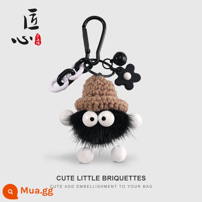 Khéo léo handmade hội thảo chuỗi chuyển đổi chuỗi đơn mua kim loại mở rộng chuỗi nách Messenger dây đeo vai phụ kiện túi thay thế - Túi than nhỏ treo lông chồn (đen)