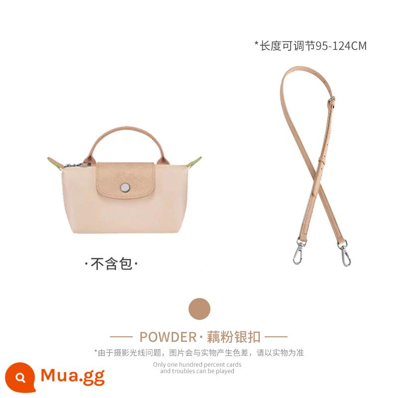 Xưởng thủ công LONGCHAMP chuyển đổi túi mini không cần đục lỗ túi bánh bao nhỏ có dây đeo vai Túi Messenger với phụ kiện mua một lần - Bột củ sen (lớp da bò đầu tiên) 95-124cm, dây đeo vai bán riêng