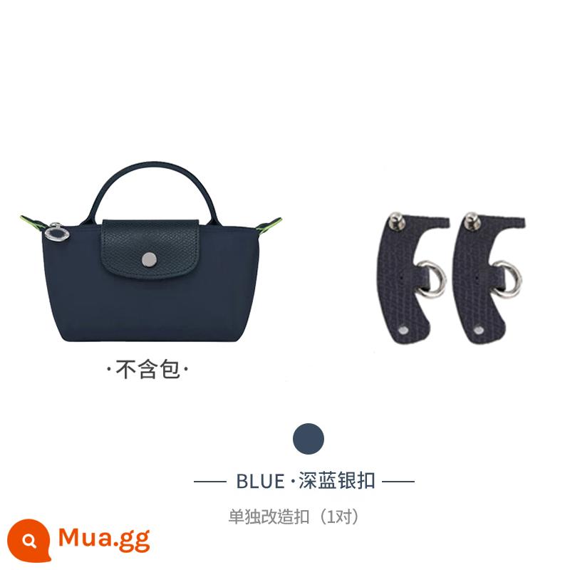 Xưởng thủ công LONGCHAMP chuyển đổi túi mini không cần đục lỗ túi bánh bao nhỏ có dây đeo vai Túi Messenger với phụ kiện mua một lần - Khóa bạc màu xanh đậm [bán riêng] 1 cặp không đục lỗ