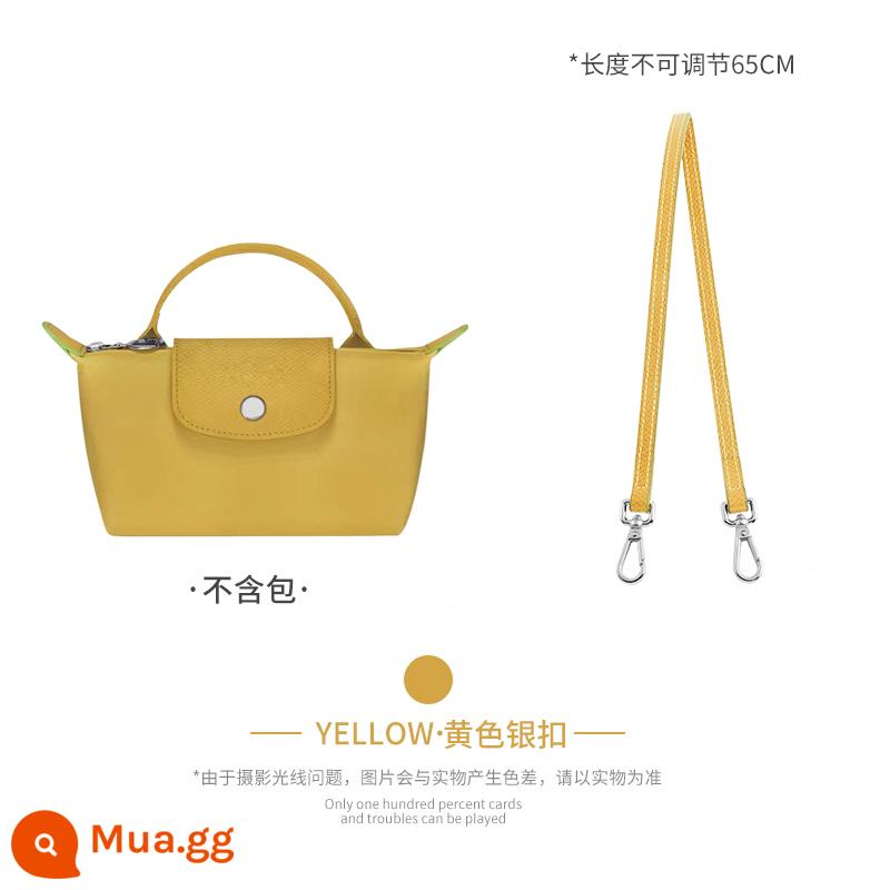 Xưởng thủ công LONGCHAMP chuyển đổi túi mini không cần đục lỗ túi bánh bao nhỏ có dây đeo vai Túi Messenger với phụ kiện mua một lần - Dây đeo vai màu vàng (lớp da bò đầu tiên) dài 65 cm được bán riêng