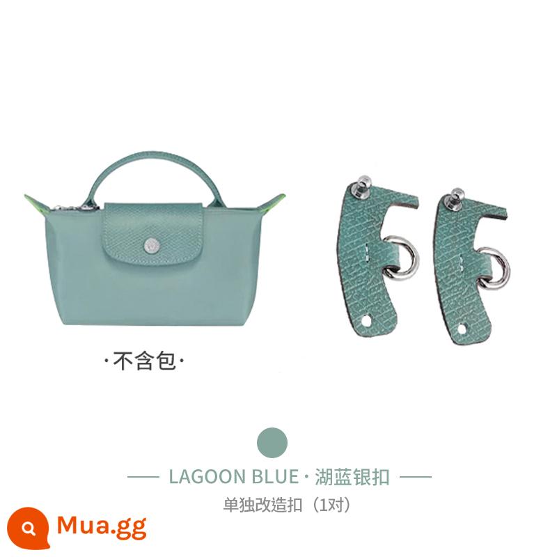 Xưởng thủ công LONGCHAMP chuyển đổi túi mini không cần đục lỗ túi bánh bao nhỏ có dây đeo vai Túi Messenger với phụ kiện mua một lần - Hồ xanh [bán riêng] 1 đôi không đục lỗ