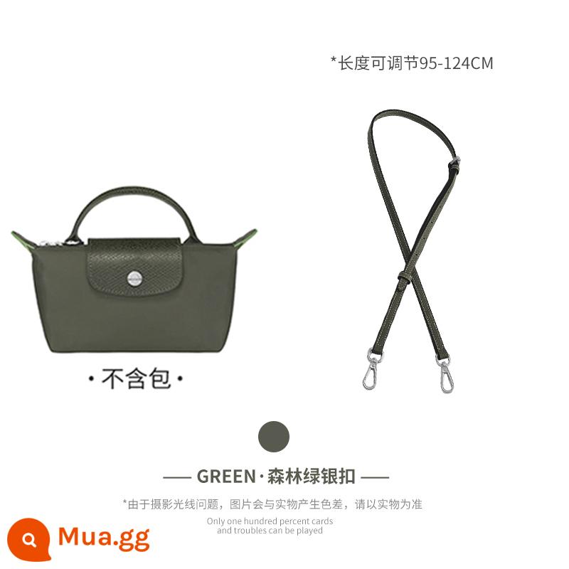 Xưởng thủ công LONGCHAMP chuyển đổi túi mini không cần đục lỗ túi bánh bao nhỏ có dây đeo vai Túi Messenger với phụ kiện mua một lần - Xanh rừng (lớp da bò đầu tiên) Dây đeo vai 95-124cm được bán riêng