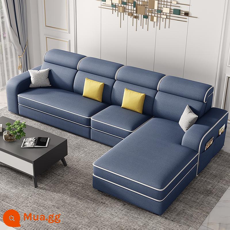 Bắc Âu Sofa Vải Phòng Khách 2023 Mới Có Thể Tháo Rời Và Giặt Được Kích Thước Căn Hộ Công Nghệ Vải Đơn Giản Và Hiện Đại - Màu xanh đậm (vải kỹ thuật)