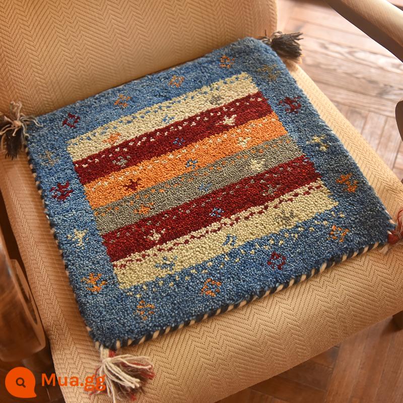 Phong cách trang trí Bắc Âu theo phong cách Ba Tư Gabbeh Wool Handmade Ấn Độ nhỏ chăn nhỏ dễ thương Máy tính để bàn trang trí màu sắc - Mu75 màu tím đậm khoảng 40x40cm