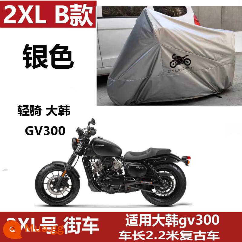 Thích hợp cho Benda Jinjila 300 xe ô tô che mưa chống nắng Honda cm300 Qingqi Daehan gv300 greystone - Bạc 2XL Model B Daehan 300