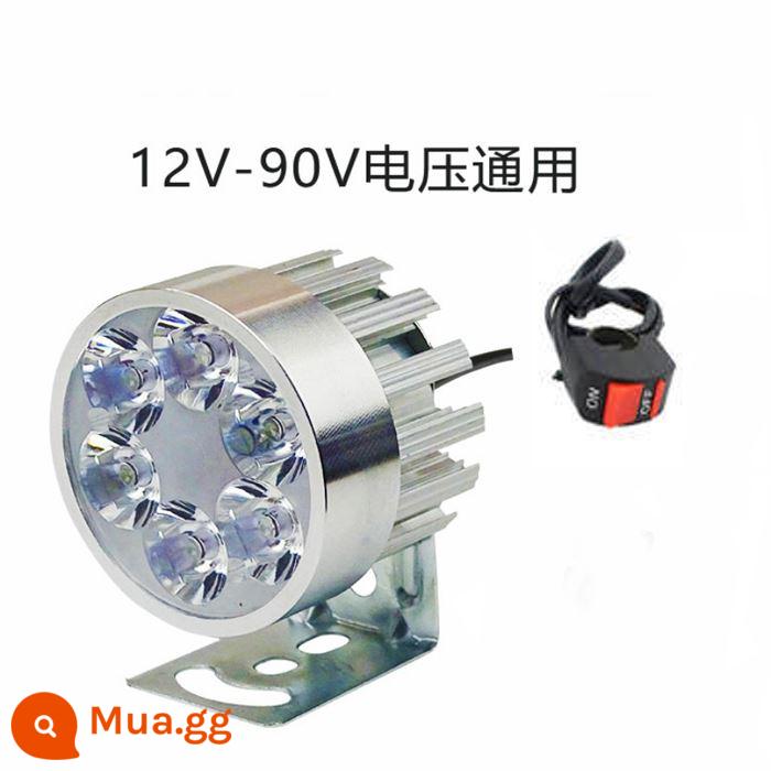 Xe máy 12V 4 bánh xe điện 60 đèn phòng khách siêu sáng 96V sửa đổi đèn pha đa năng ánh sáng mạnh chống thấm nước 48LED đèn - 6 hạt (đánh dấu) 1 + công tắc + vít