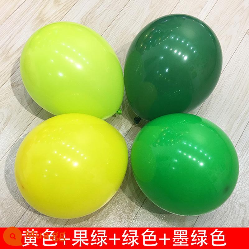 5/10/12/18 Inch Bóng Xanh Sở Rừng Xanh Đậm Ánh Sáng Trái Cây Xanh Macaron Xanh Mẫu Giáo Tốt Nghiệp Ảnh Trang Trí - 10 inch (xanh đậm + xanh + xanh trái cây + vàng) 100 miếng