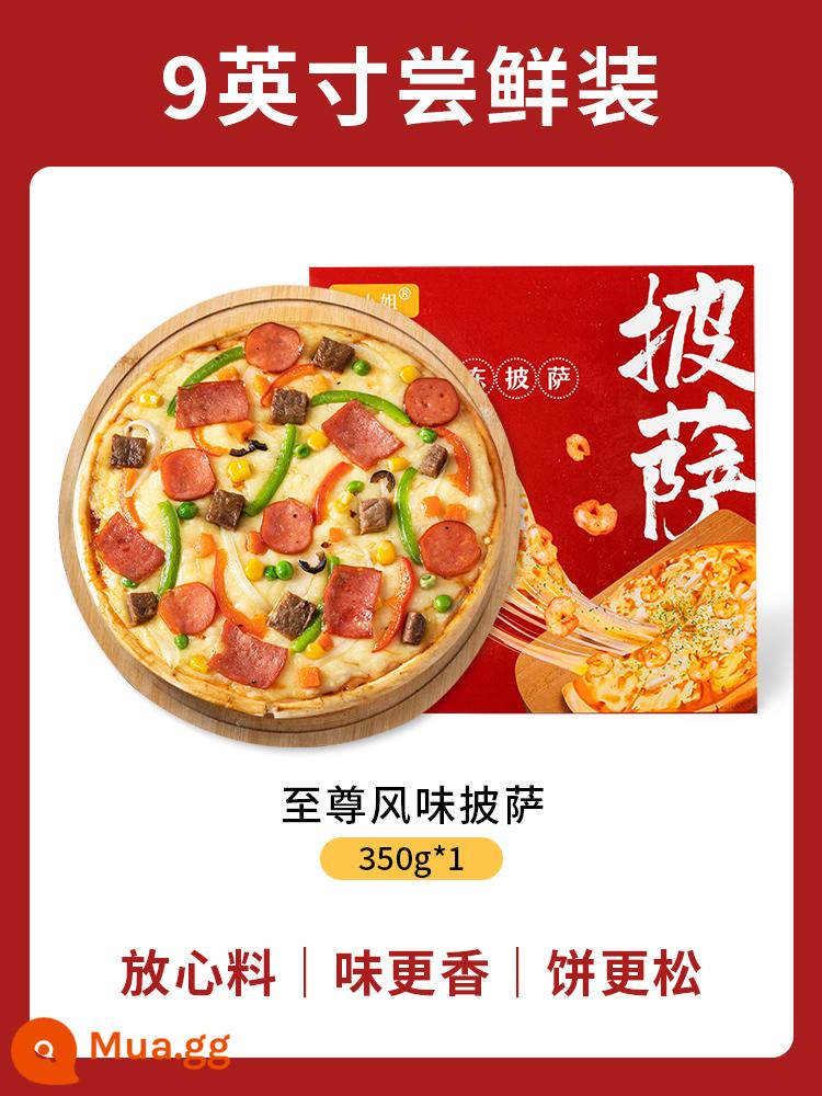 Bánh pizza sầu riêng phô mai đã làm nóng xong bánh pizza đáy ăn liền nướng nhanh bán thành phẩm bánh pizza nồi chiên không khí - Gói nếm thử 9 inch [Pizza Hương vị Cực đỉnh]