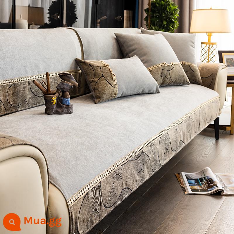 New Trung Quốc phong cách sofa đệm bốn mùa phổ non-slip ánh sáng sang trọng đệm ghế da chenille bìa khăn tựa lưng armrest bìa vải - Nhặt lại ước mơ [tính khí xám xịt]