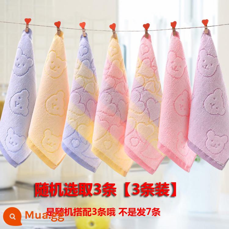 Khăn nhỏ cotton nguyên chất khăn mặt hộ gia đình người lớn khăn lau tay cho bé mẫu giáo khăn vuông mềm thấm nước bọt khăn - "3 Gói" Phù Hợp Với Trái Tim và Phong Cách Động Vật